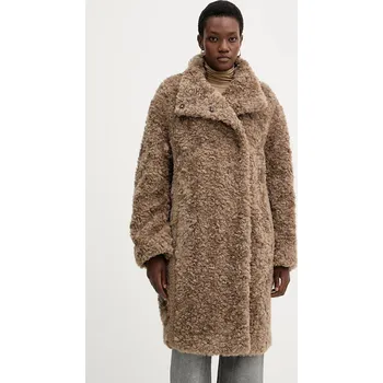 Dámský kabát Kabát s příměsí vlny BOSS Citeddy 50548340 béžová 80E, vel. 34