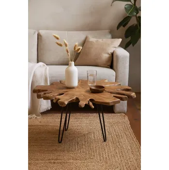 Konzolový stolek Leen Bakker Laglio konferenční stolek, 45 × 70 × 70 cm, přírodní/černá