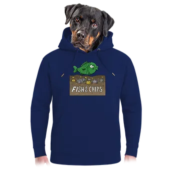 Pánská mikina Bastard Fish and IT chips unisex mikina premium Navy