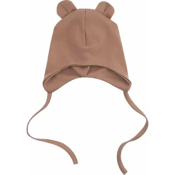 Kojenecká čepice MUFFIN MODE Merino čepice s oušky dvouvrstvá pro miminko TIRAMISU Velikost: 40/42