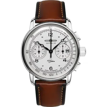 Hodinky Zeppelin 8676-1 Chronograph 100 Years Zeppelin Mens Watch 42mm 5ATM