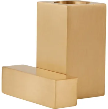 Svícen OYOY, Svícen Square na klasickou svíčku, 5 cm, kartáčovaná mosaz - Formadore