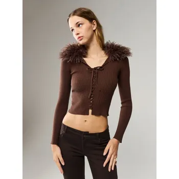 Dámský svetr Svetr - S - House - tmavě hnědá - 220GH-89X