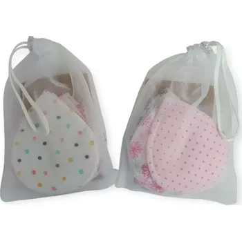 Odličovací ubrousek ESITO | Odličovací tampony pratelné 6 ks Antibakteriální Bright + sáček - světlé + pytlík na praní / 8 x 9,5 cm