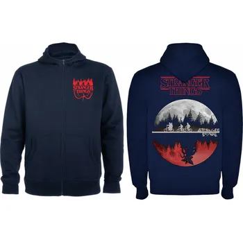 Chlapecká mikina Mikina se zipem Stranger Things paralelní svět Barva: Námořnická modrá/Navy, Velikost: 110/116 - 5/6let