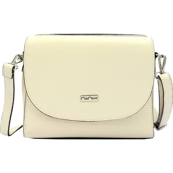 Kabelka Kožená crossbody kabelka MiaMore 01-067 krémová
