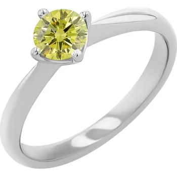 Prsten Zásnubní prsten s certifikovaným fancy yellow lab-grown diamantem Mahiya
