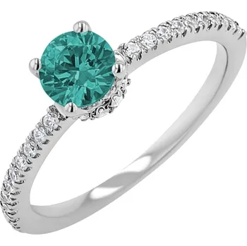 Prsten Zlatý prsten se smaragdem a diamanty Prisha