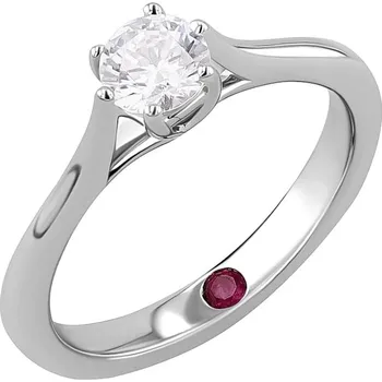 Prsten Zásnubní prsten s moissanitem a rubínem Nelia