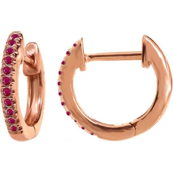 Náušnice Elegantní kruhové náušnice s rubíny Gomati