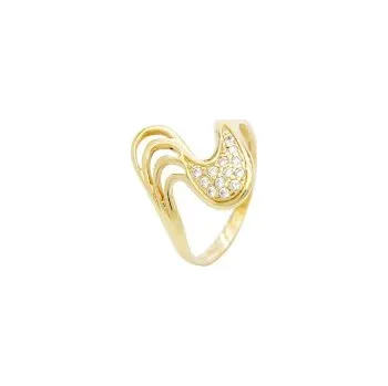 Prsten Prsten zlato Vlnky se zirkony - velikost 59 - 2