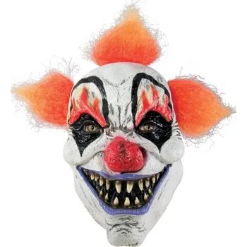 Karnevalová maska Maska ďábelský zlý Klaun s oranžovými vlasy