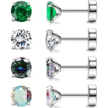 Náušnice Přívěskynakrk.cz Ocelové náušnice Duhová světlá SMALL STONE