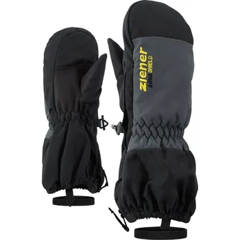 Dětské zimní rukavice Ziener Levi AS® MINIS black - celorozepínací palčáky s poutkem velikost rukavic 7 let (4,5)