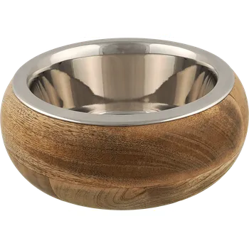 Miska pro psa Miska Dog Fantasy nerez v dřevě zaoblená 840ml