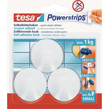 Izolační páska TESA Malé kulatý Háček Powerstrips 1kg bílé 3 ks