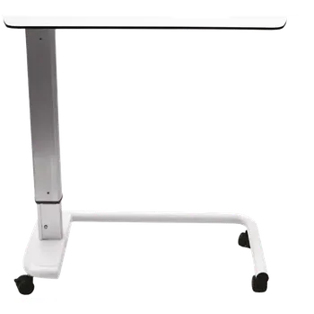 Zahradní stůl JSP - 014, jídelní stolek k lůžku, hliníkový sloupek, HPL deska bílá