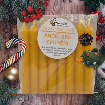 Svíčka Svíčky z včelího vosku do andělského zvonění – 8 ks