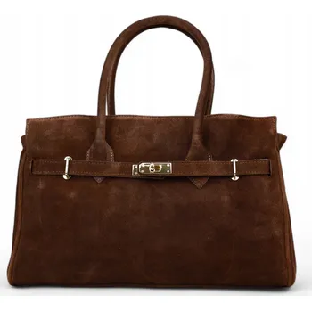 MORANTI kabelka z pravé přírodní semišové kůže - bezbarvá