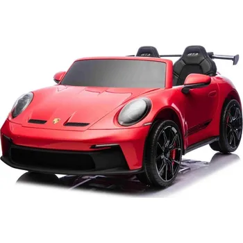 Dětské elektrovozidlo Beneo Elektrické autíčko Porsche 911GT3 24V 4x4, červené, dvojsedadlo, 2,4GHz dálkové ovládání, USB/AUX vstup, 200W motory, odpružení, lithiová baterie, LED světla vpředu a vzadu, ORIGINÁLNÍ licence