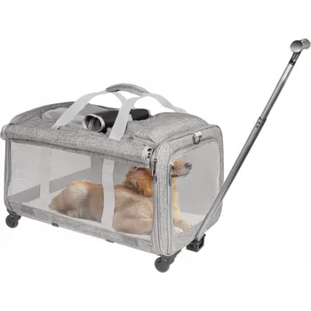 přepravka pro zvíře PŘEPRAVKA na kolečkách PRO KOČKY a psy s ventilací na výletní kočárek