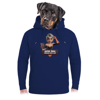 Pánská mikina Bastard Super máma unisex mikina premium Navy