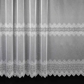 Záclona Žakárová záclona LUJZA 2016, ornamenty, s bordurou, bílá, výška 160cm (v metráži)