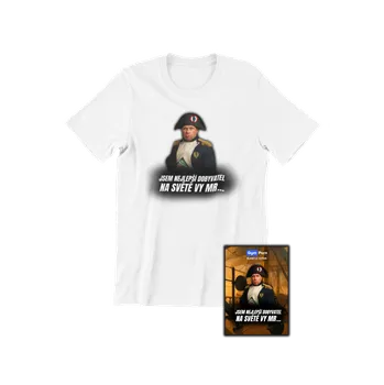 Pánské tričko TAJNÝ MERCH TRIČKO - Napoleon + SBĚRATELSKÁ KARTIČKA Černá XXXL