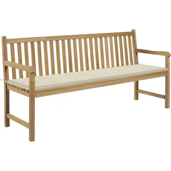 Zahradní lavice OMAXI Zahradní lavice s krémovou poduškou 175 cm masivní teak 267103