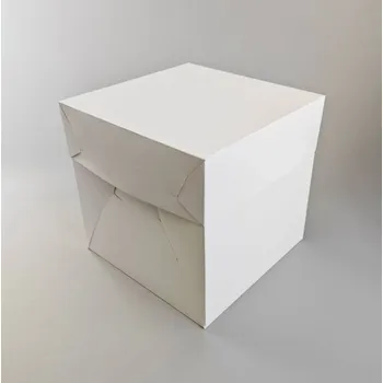 Jednorázové nádobí Dortisimo Dortová krabice na patrový dort JOY bílá nepromastitelná (30 x 30 x 30 cm)