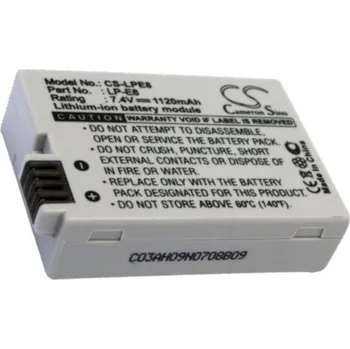 Baterie CS-LPE8 pro Canon LP-E8 Eos 550D 600D 650D 700D Rebel T4i Rebel T5i