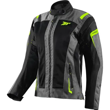 Moto bunda SEVENTY DEGREES Dámská bunda na motorku Seventy Degrees SD-JT68 Sahara černo-fluo žlutá L