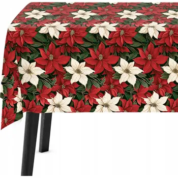 ubrus Vánoční ubrus na stůl 140x180 Ubrus Hvězda Betlémská červená 10099
