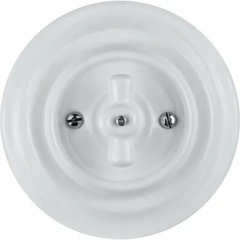 vypínač Dvojitý otočný vypínač s rámečkem DPM Vintage bílý