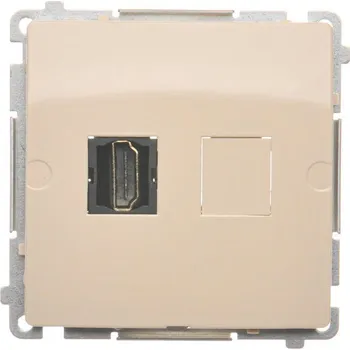 Elektrická zásuvka Zásuvka HDMI 1 násobná, Simon Basic BMGHDMI.01/12, béžová