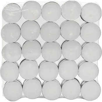 Svíčka Čajové svíčky balení 50 ks bílé