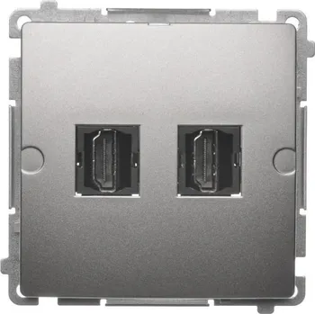 Elektrická zásuvka Zásuvka HDMI 2 násobná, Simon Basic BMGHDMI2.01/29, saténová