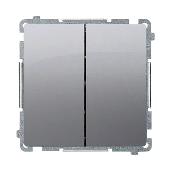 vypínač Vypínač střídavý 2 násobný, s orientačním LED podsvětlením, bez piktogramu,, Simon Basic BMW6/2L.01/X/21