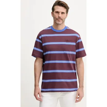 Pánské tričko Bavlněné tričko United Colors of Benetton pánské, vínová barva, 380ZU10AY 93X, vel. XXL