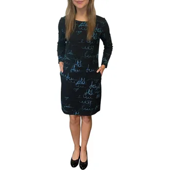 Dámské šaty Šaty Sofistik černé s modrým vzorem a kapsami velikosti Sofistik: 42