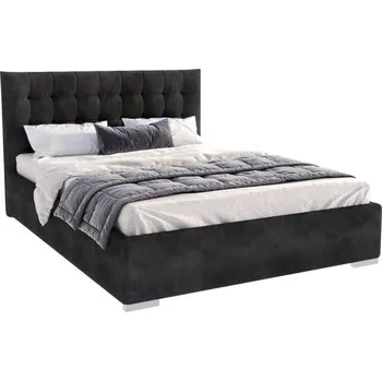 Postel Čalouněná postel LUCERNA 90x200 Černá Paris s úložným prostorem kovový rošt