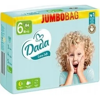 jednorázová plena Na jedno použití pleny Dada Extra Soft 6 EXTRA LARGE 16+ kg 84 ks Jumbo bag