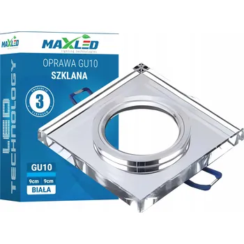 Halogenové Stropní Svítidlo LED GU10 MR16 Skleněné Čtverec Bílé Hliníkové