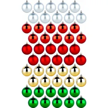 Vánoční dekorace 50x Vánoční Baňky VÁNOČNÍCH nerozbitných - sada ozdob na stromeček
