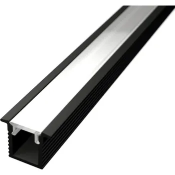 LED páska Ledshopik LED profil vestavný ALPI POLO-K-MINI černý - LED profil POLO-K-MINI černý - 1m
