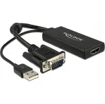 DeLOCK 0,25m VGA + USB2.0-A / HDMI 0,25m HDMI VGA (D-Sub) + USB Černý
