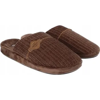 Dámské pantofle AMERICAN CLUB SL15 Pevné Měkké Elegantní PAPUČE DOMÁCÍ BAČKORY HNĚDÉ 42