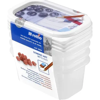 Dóza na potraviny Rotho Domino úložný Krabička na potraviny průhledný 0,2 l 4 ks