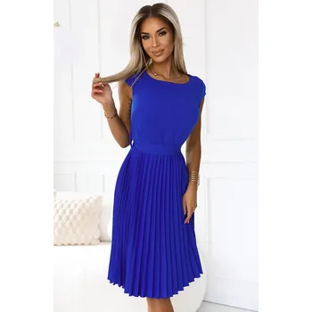 Dámská móda LILA - Elegantní dámské plisované šaty v chrpové barvě, XL