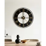 Nástěnné hodiny černý kov závěsné industriální skandinávský styl Beliani